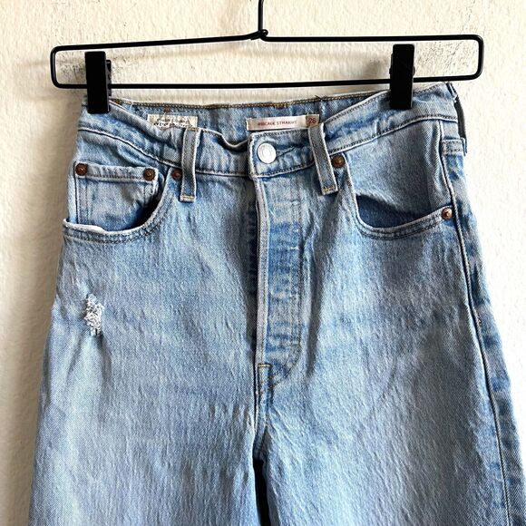 LEVI'S Ribcage Straight Ankle High Rise Denim Jeans Pants Womens 26 - Picture 6 of 10
